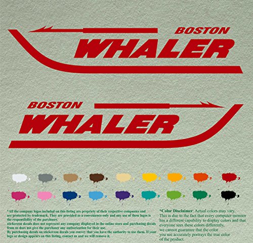 Pair of Boston Whaler Compatible Replacement Decals Vinyl Stickers Boat Outboard Motor Set of 2 (18