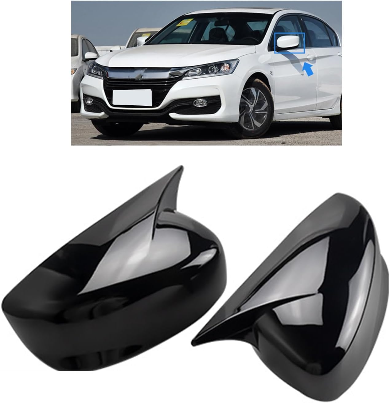 XJPGHA Wing Mirror Covers Caps for Accord 2014-2017, Sturdy Durable Cover Housing Door Mirror Vehicle Accessory Rearview Side Covers,Black