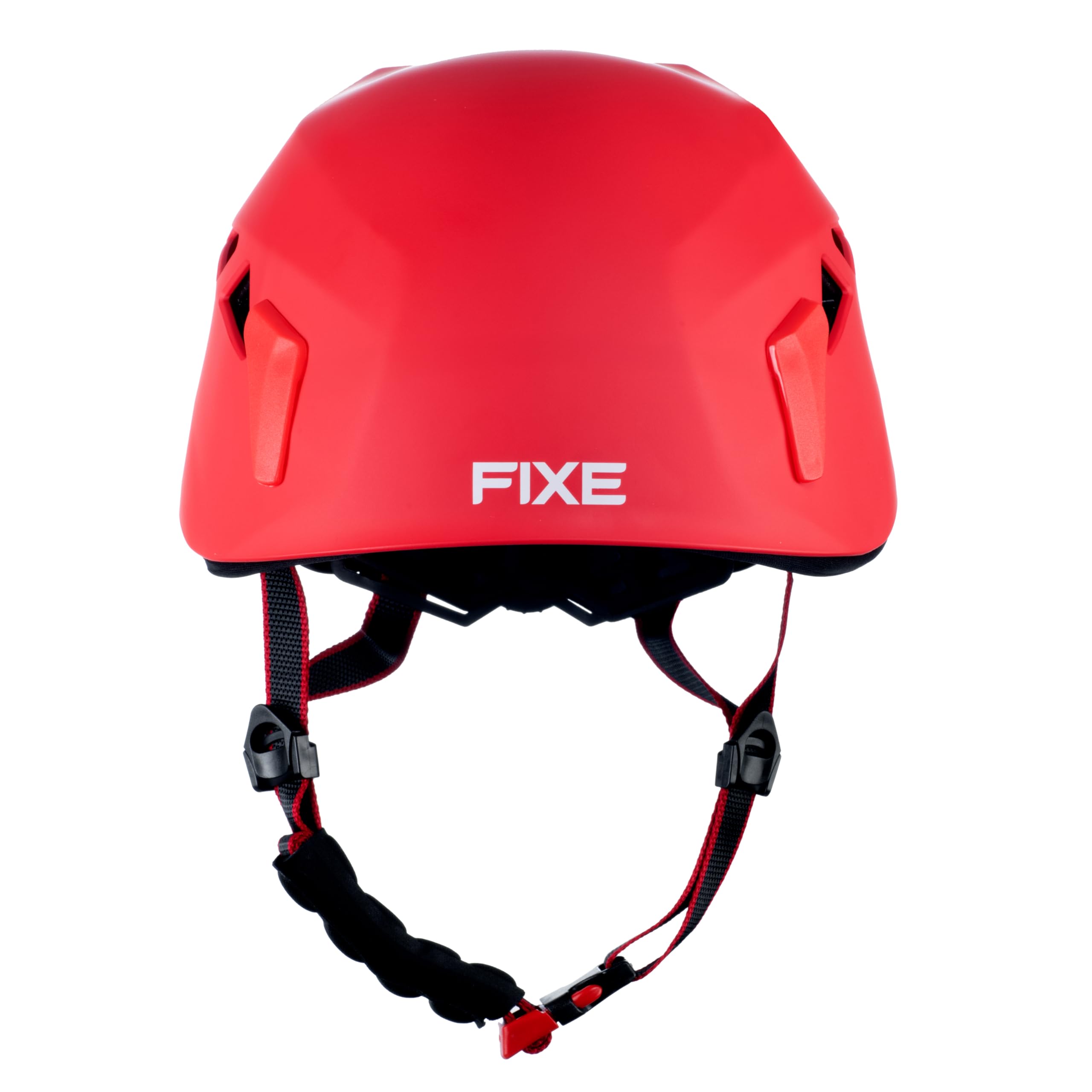 Fixe - Casco Escalada ABS Helmet - Cascos Escalada Roca, Alpinismo, Barranquismo, Espeleología y Vías Ferratas - Casco Unisex, Ajustable, Estradas de Aire - Rojo, 53-60 cm