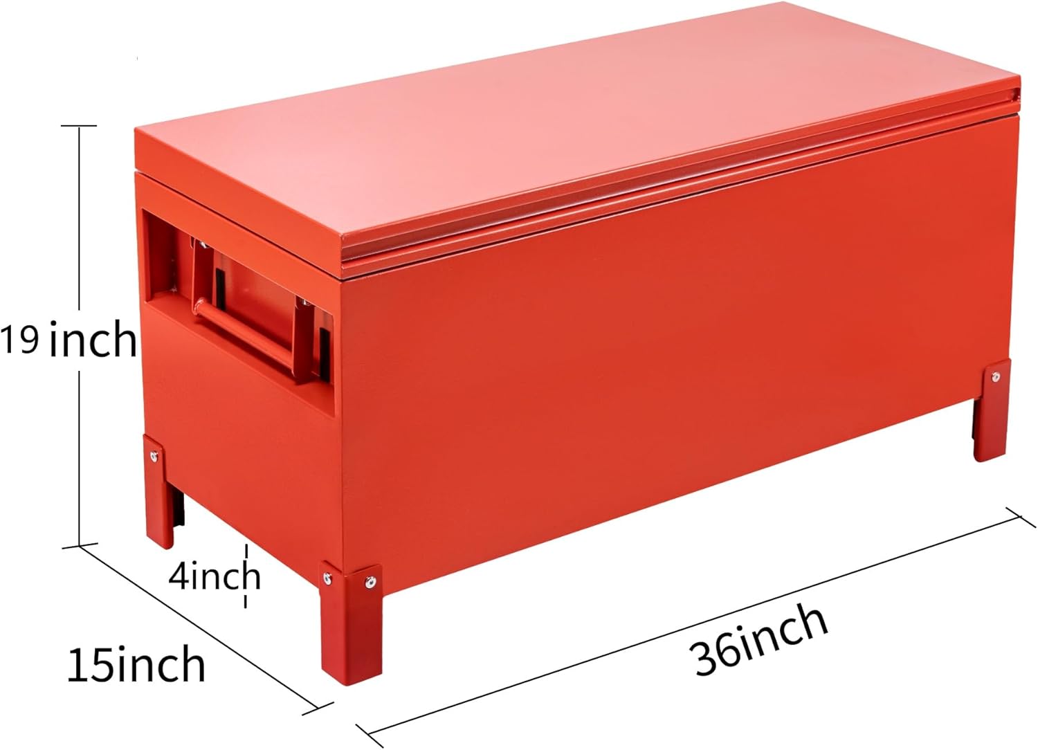 Aluminum Truck Tool Box Jobsite Storage Box Toolbox Chest Cabinet Heavy Duty Truck Bed Toolbox Gangboxes Tools Organizer Pick Up Truck Bed RV Trailer With Side Handles