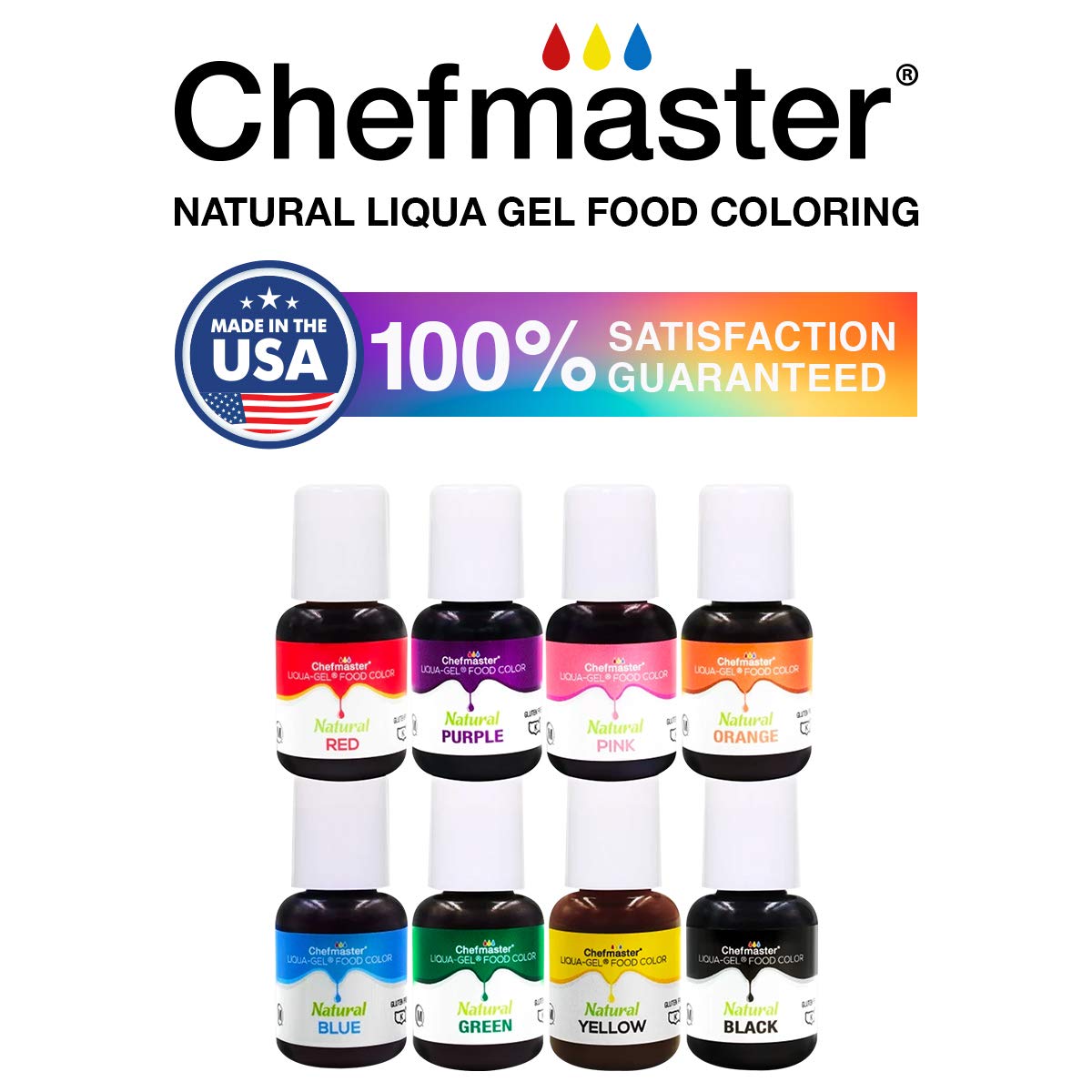 Chefmaster Natural LiquaGel Food Coloring Kit Natural Gel Food