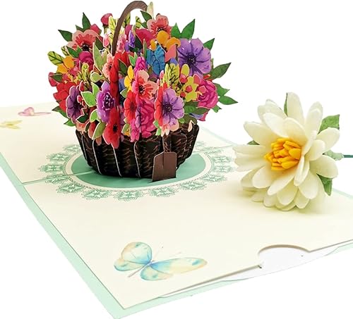 Miniatura 9 de Paquete de 5 tarjetas emergentes de flores, tarjetas de felicitación 3D, surtido para mujeres u hombres en todas las ocasiones, aniversario, día de