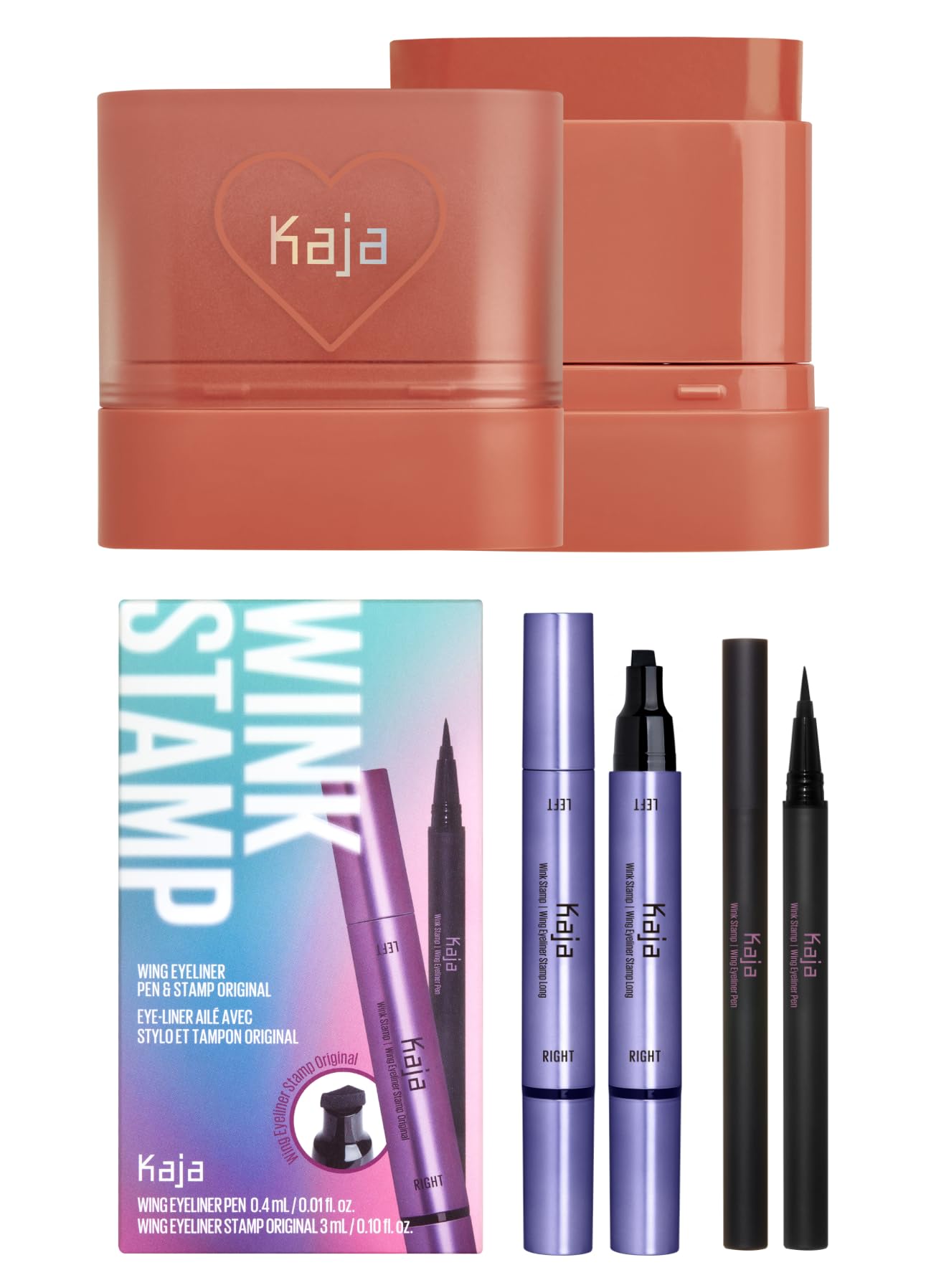 Kaja Dewy Bar - Cranberry Cooler 10g Winged Eyeliner Pen - Wink Stamp Bundle