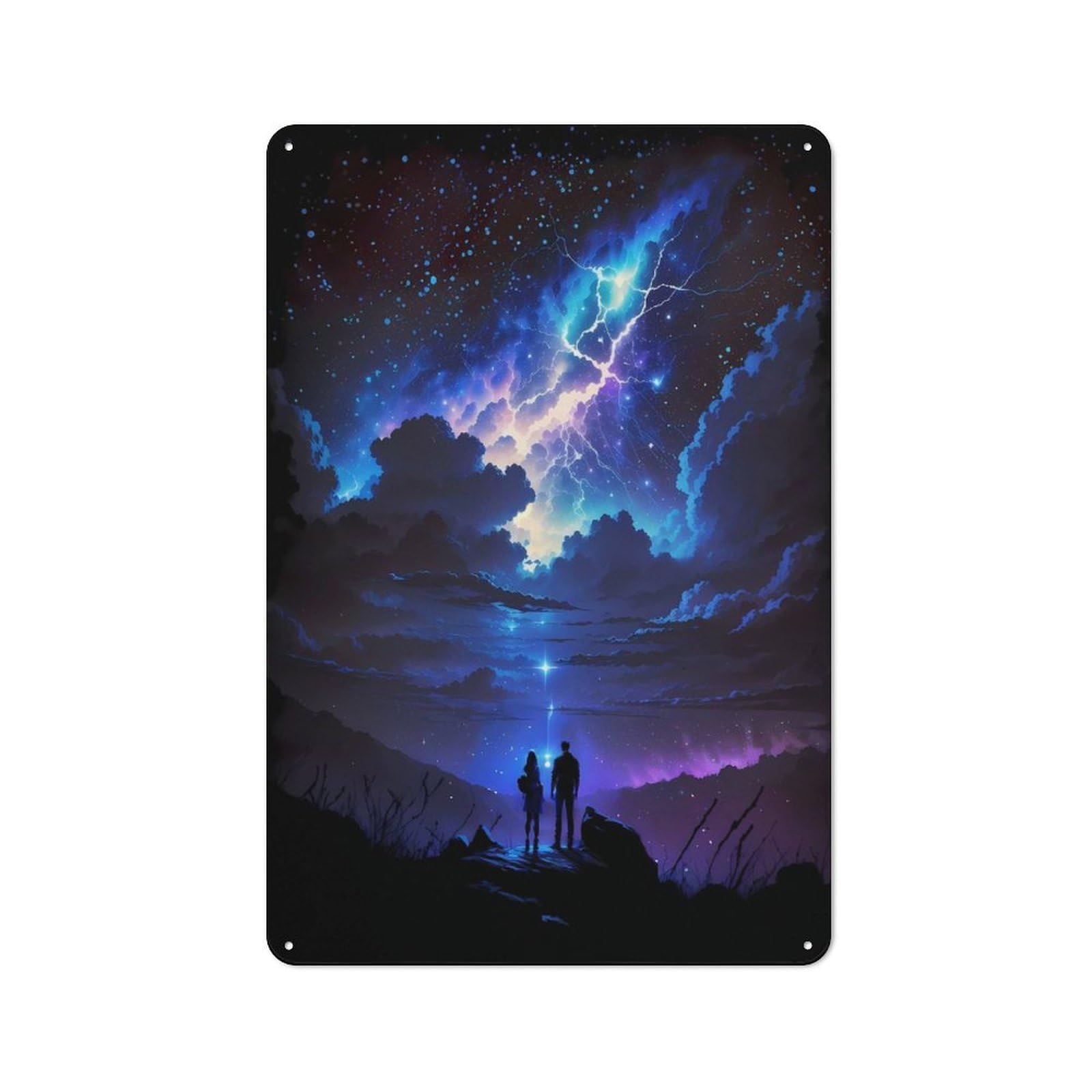 Cosmic Wonderscape Metal Wall Plaque, Easy to Hang Plaque for Living Room, Hallway, Kitchen Or Pet Corner, 30x20cm