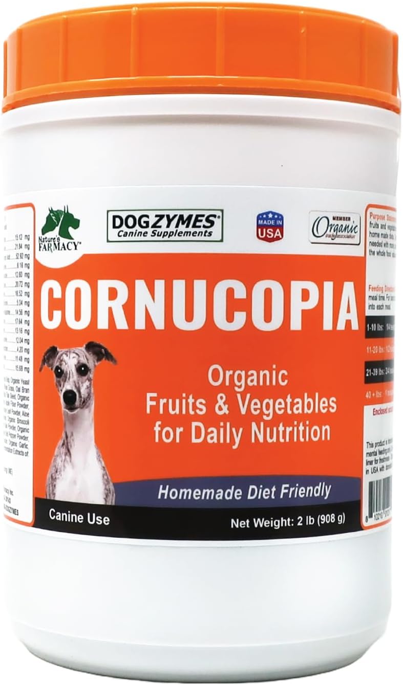 Dogzymes Cornucopia Organic Proprietary Blend of Vegetables, Fruits, Nutritional Sprouts for Dogs and Cats (2 Pound)