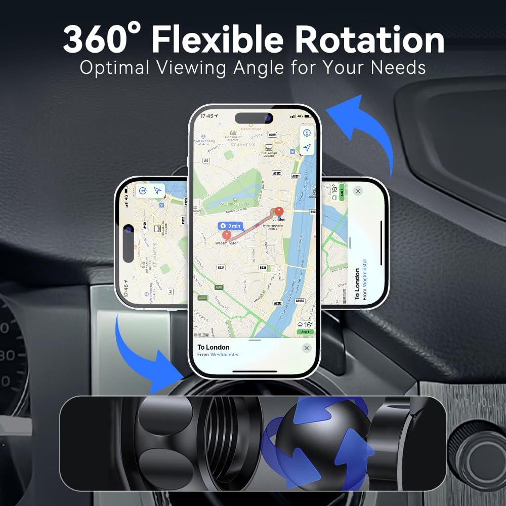 BEERTE Fits MagSafe Car Mount Fit for Toyota Tundra 2014-2021 Hands Free Car Vent Magnetic Phone Holder 360° Rotation Tundra Car Phone Mount Fit for iPhone 17 16 15 14 13 MagSafe Case All Phones