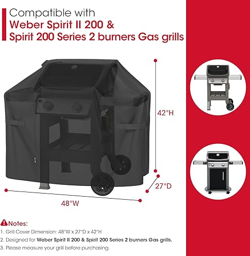 Miniatura 54 de Unicook Cubierta para parrilla de 52 pulgadas, cubierta de barbacoa resistente al agua, cubierta de barbacoa de gas resistente a la decoloración y a