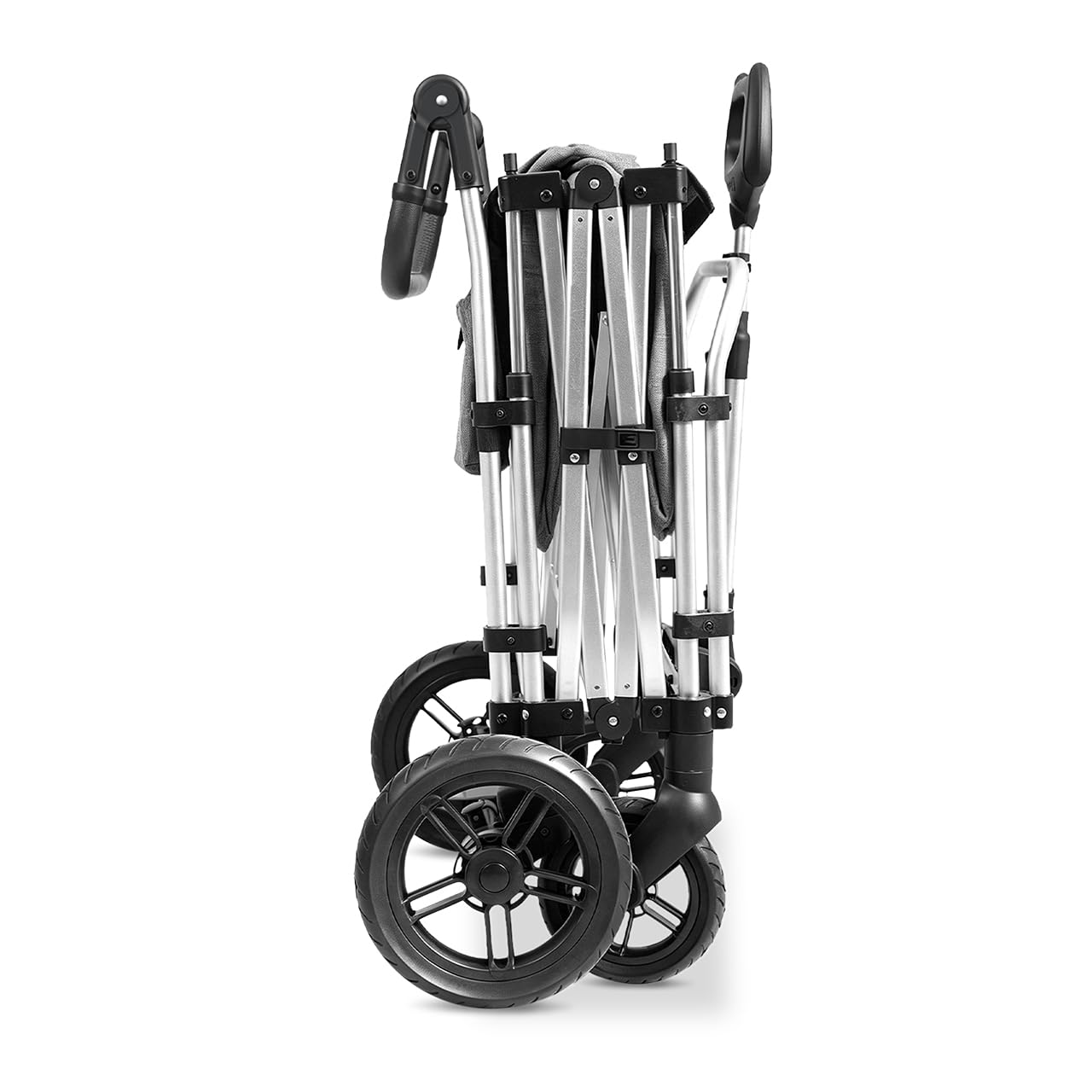 FUXLIFE Bollerwagen FX-CTL900 Premium Grau - Premium faltbar • Kinder Transportwagen mit Sonnendach • gepolsterter Innenraum & 5-Punkt-Gurte • gefederte Räder • klappbarer Handwagen mit Kühltasche