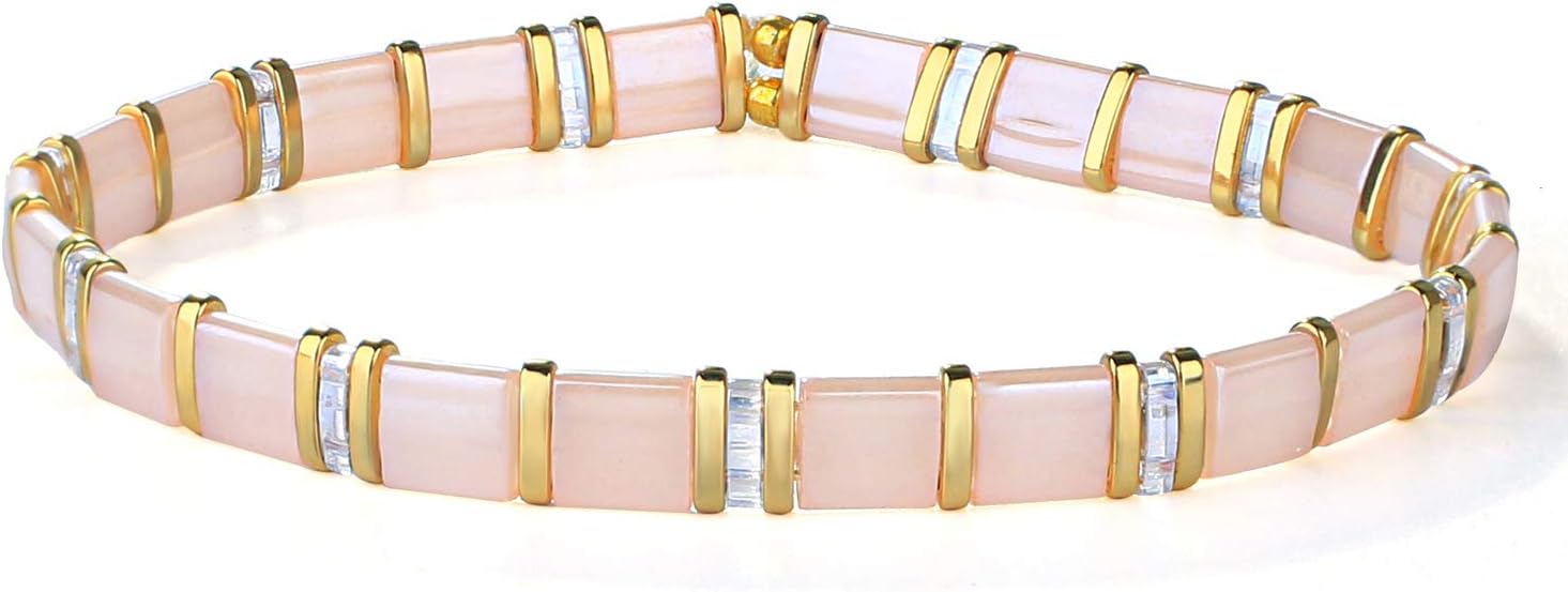 KELITCH New Tila Miyuki Beaded Bracelet Colorful Elastic Stretch Friendship Bracelets for Women