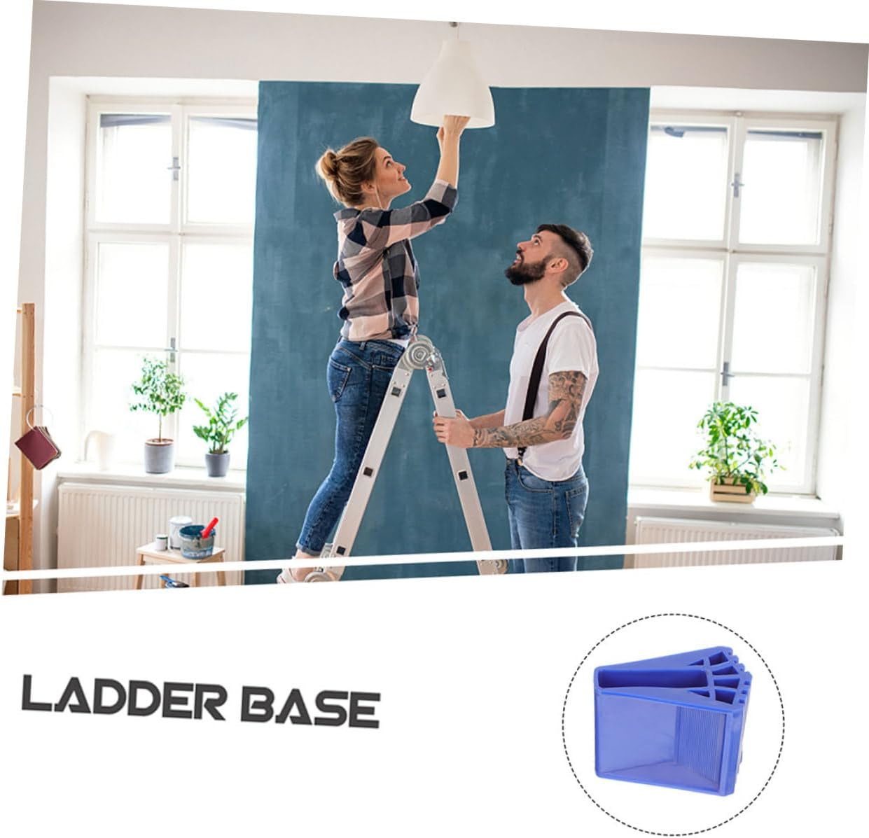 8pcs Non-Slip Ladder Rubber Feet Pads with Cushion Protection, Sturdy Anti-Skid Step Ladder Foot Covers for Floor Safety and Stabilizer Use