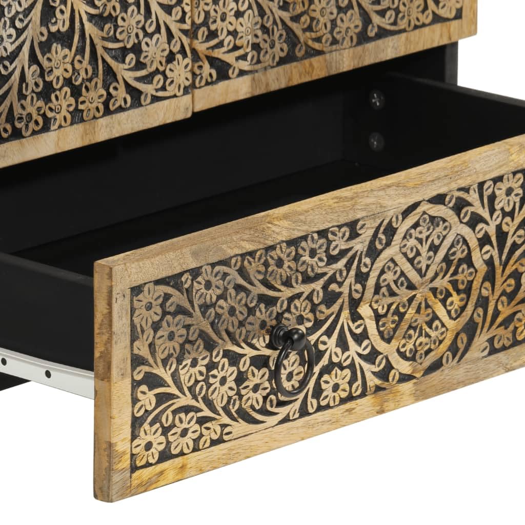 vidaXL Aparador Alto, Alacena Auxiliar Decorativa con Almacenaje, Armario Consola de Buffet, Mueble para Salón Hogar, Madera Maciza de Mango