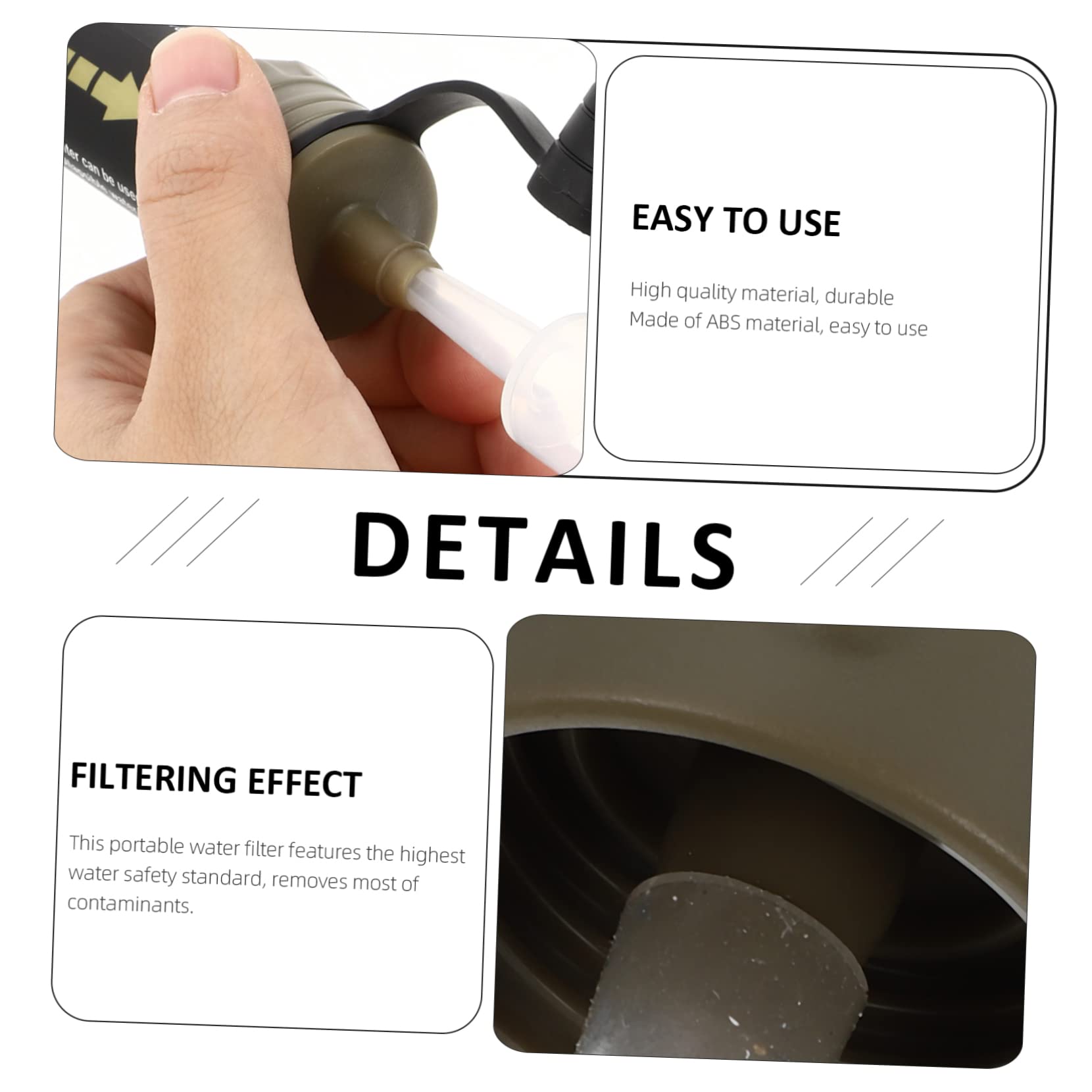 Sosoport 2pièces Filtre à Eau Portable Mini Purificateur Pour Camping Et Activités De Plein Air Élimine Impuretés Et Sédiments Design Léger Et Pratique