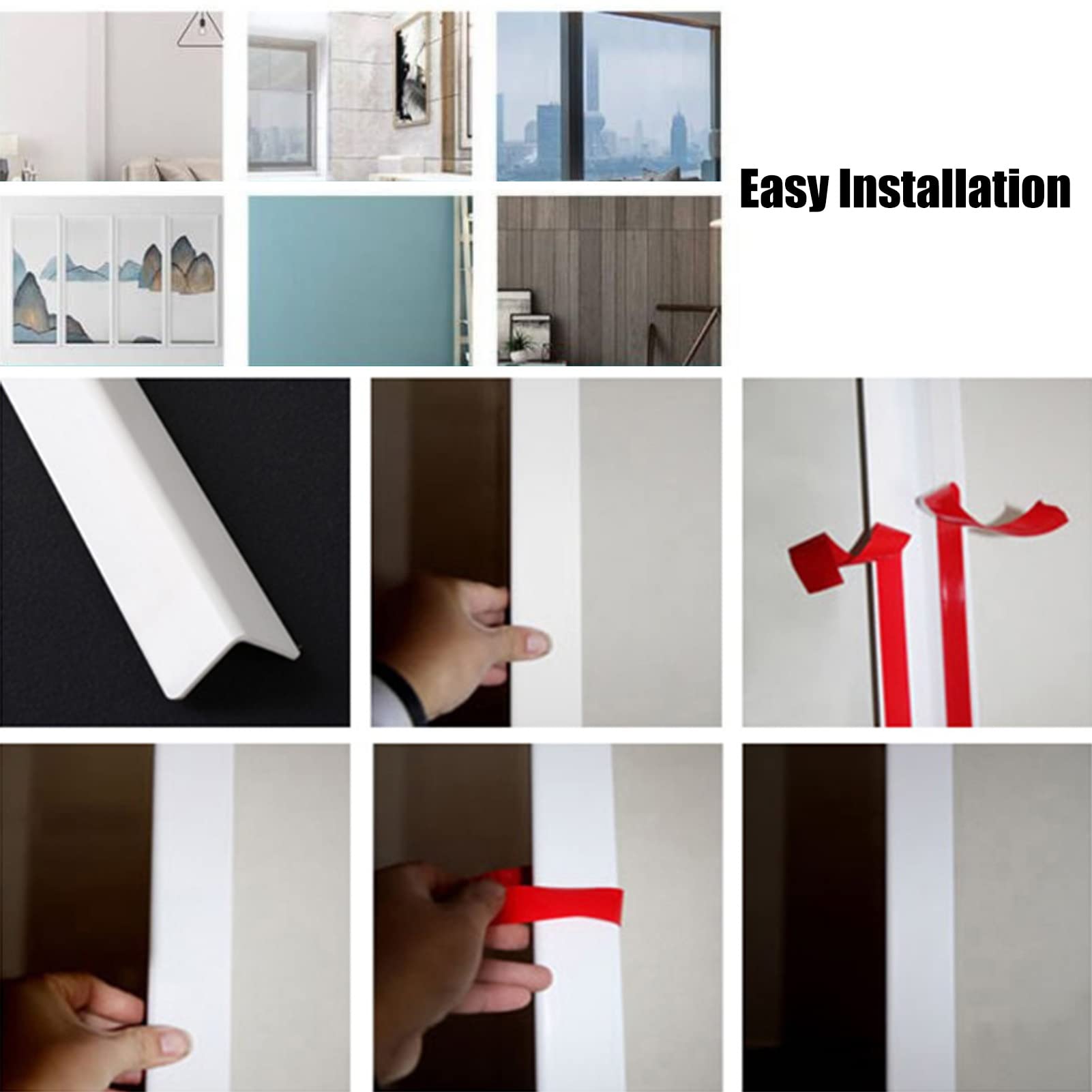 Paraspigoli Muro Garage Bordo In Pvc Bianco, 4 Cm Di Larghezza Striscia Di Protezione Per Angoli Della Parete Autoadesivo, L Forma Di Bordo Trim Per Soggiorno Camera Da Letto Cucina ( Size : Length 10