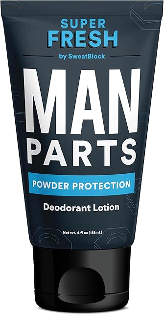 Super Fresh Ball Deodorant for Men by SweatBlock | Prevent Sweaty Man Parts & Odor (Balls, Butt and Groin) | Talc-Free | Lotion-to-Powder, No Mess, Quick-Dry Formula | 4 fl oz Tube