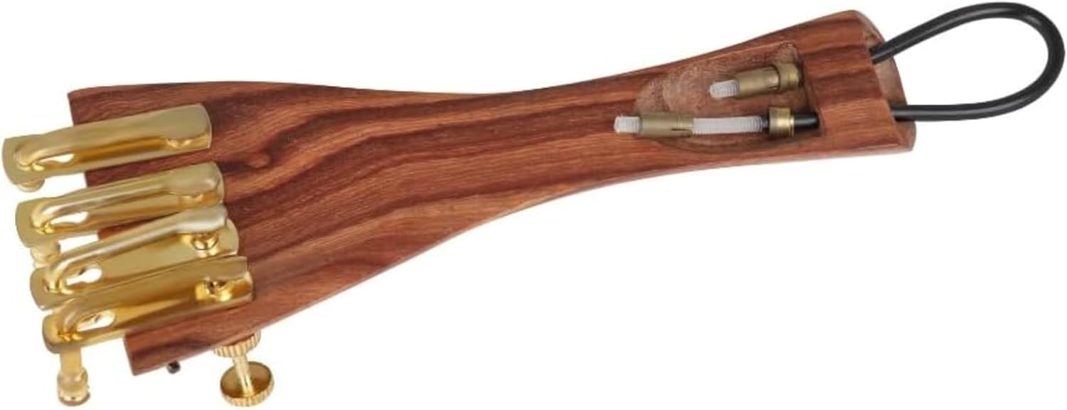 DRWG バイオリン ナツメ木製アクセサリー 5点セット 黒檀・ローズウッド製 4/4 3/4 バイオリン交換部品 顎当て・尾釘・ネ