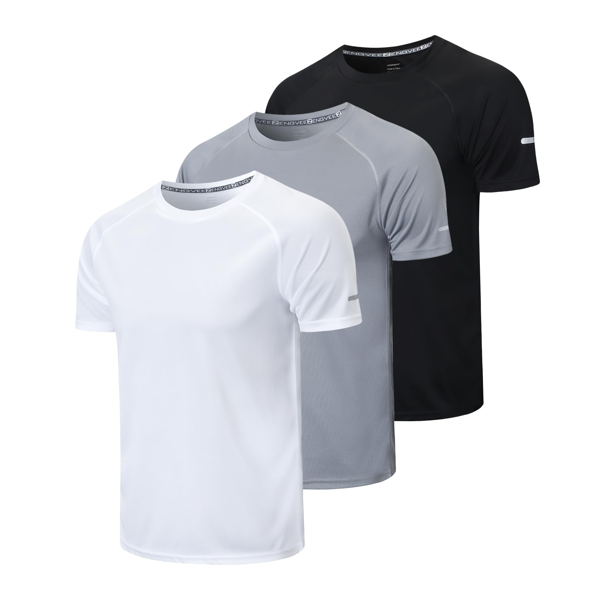 Men's 1/3 Pack Workout Shirts Quick Dry Moisture Wicking Short Sleeve Mesh Athletic T-Shirts