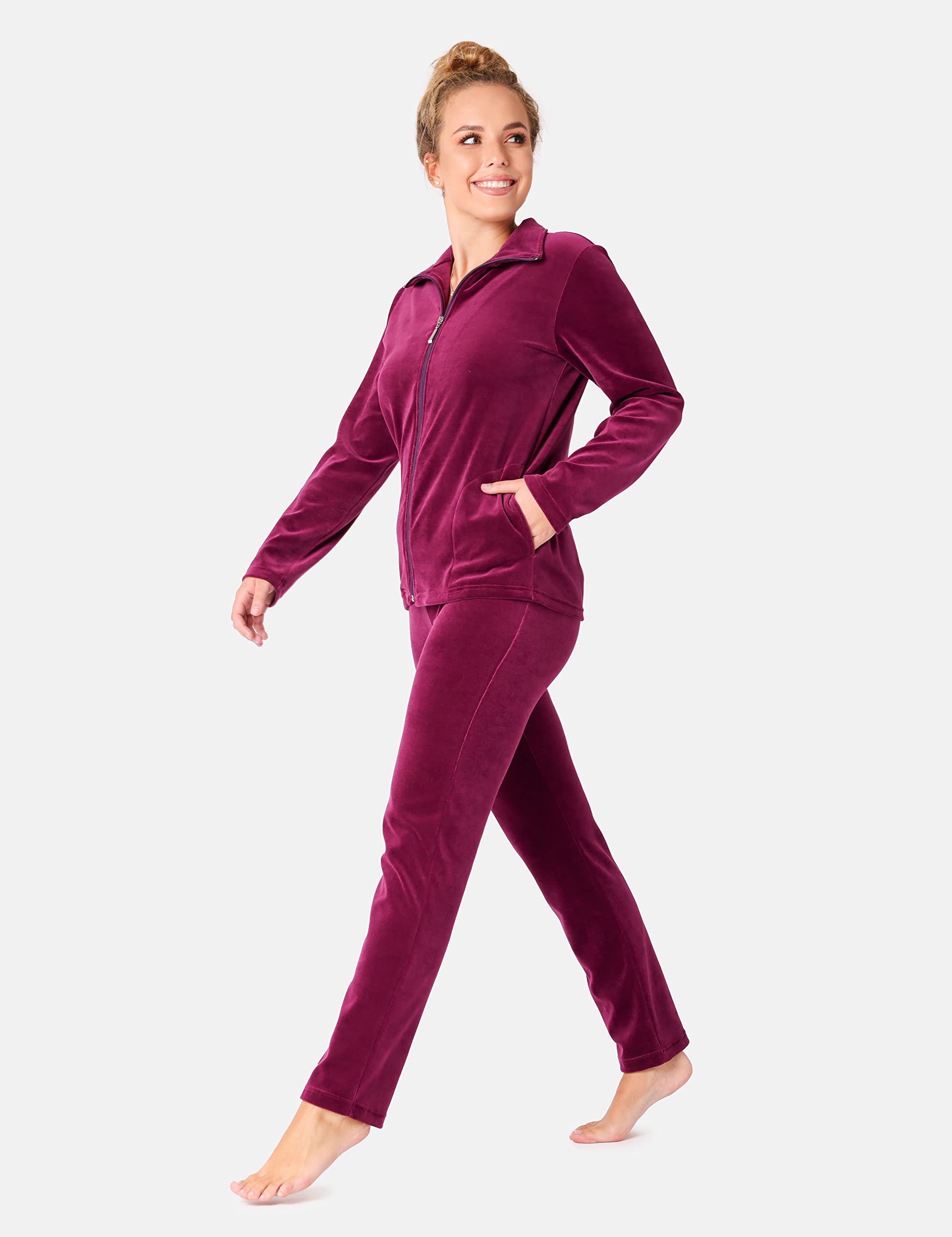 Merry Style Dres Damski z Weluru MSMG001 (Śliwkowy (1742), 3XL)