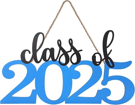 Graduation Decorations Wooden Class of 2025 Photo Props Party Backdrop Decor for School Grad Party Gifts Blue