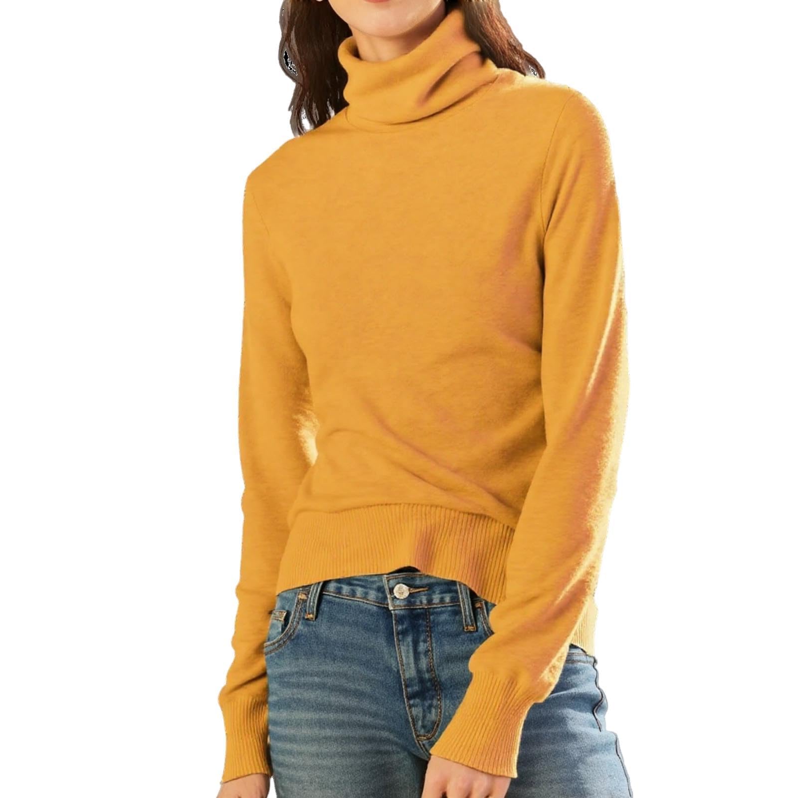 Cashmere Turtleneck Sweaters for Women Long Sleeve Warm Soft Wool Sweater 2026 Spring Casual Knit Pullover Tops