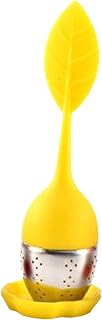 Infusor de té de silicona con filtro de acero inoxidable para té de hierbas y suelto, múltiples opciones de color (amarillo)
