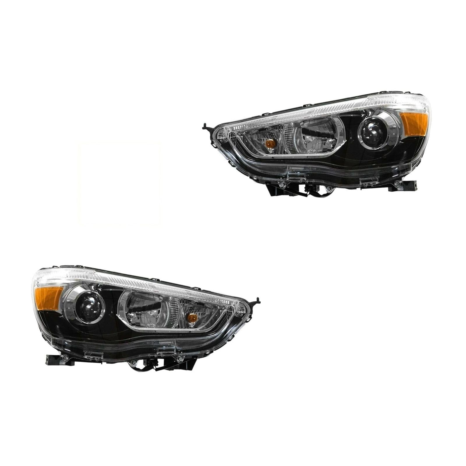 YIZISECCE DIY Headlight Set 2 Piece Clear for Mitsubishi for Outlander Sport ES/SE 2011-2018 & LE 2013 2018 & GT 2015-2017 & SEL 2016-2018 125-9414