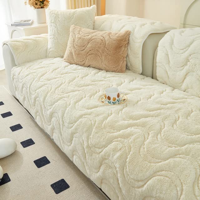 Sofa Slipcover Corner 3/2/1/4 Seater Sofa Cover L Shape Couch Cover Velvet Thick Sofa Protector Anti-slip Reversible Quilted Corner Slipcovers Washable for Sectional Couch ( Color : K , Size : 70x70cm