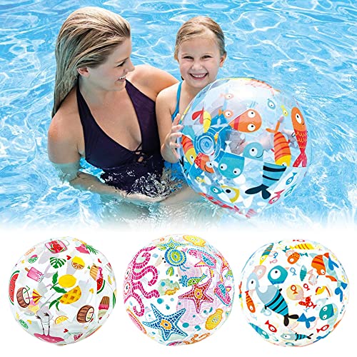 LYPPUL 3 Stück Aufblasbare Wasserbälle, Inflatable Beach Ball, Transparent Inflatable Wasserball, Wasserball Aufblasbar Bunt für Kinder Erwachsene Outdoor Activity Sommer Strand LYPPUL 3 Stück Aufblasbare Wasserbälle, Inflatable Beach Ball, Transparent Inflatable Wasserball, Wasserball Aufblasbar Bunt für Kinder Erwachsene Outdoor Activity Sommer Strand