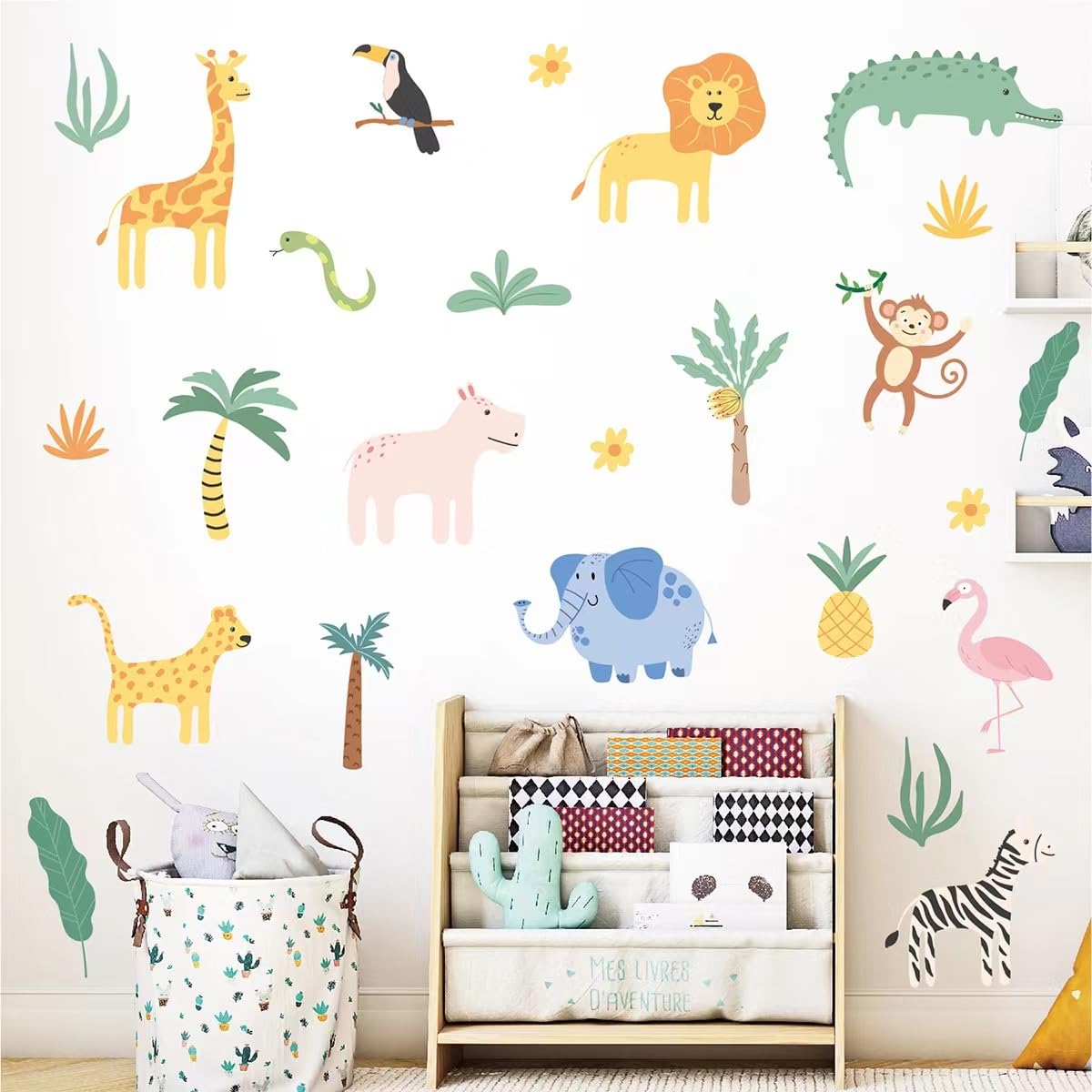 Animals Educational Wall Decals Kids Large,Kids Bedroom Wall Stickers,Peel and Stick Removable Wall Decors for Daycare,Boy Room,Girl Room,Nursery, Baby Room,Bedroom,Playroom