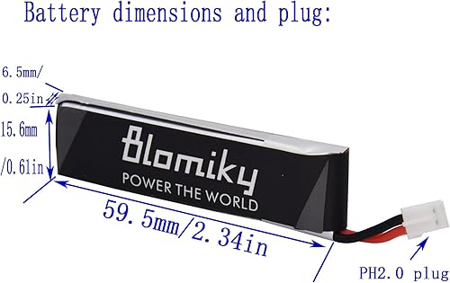 Miniatura 4 de Blomiky Paquete de 4 baterías Lipo 1S 3.8V 450mAh 80C con enchufe PH2.0 compatible con S Free Style RC Quadopter Drone  F4 Batería 4