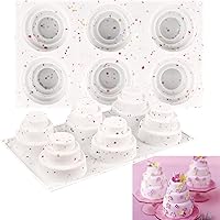 Vista 1 de Sakolla Paquete de 2 Moldes para Mini Pasteles de 3 Niveles, Sin BPA, 6 Cavidades de Silicona, Moldes para Cake Pops, Formas para Hornear Cake Pop