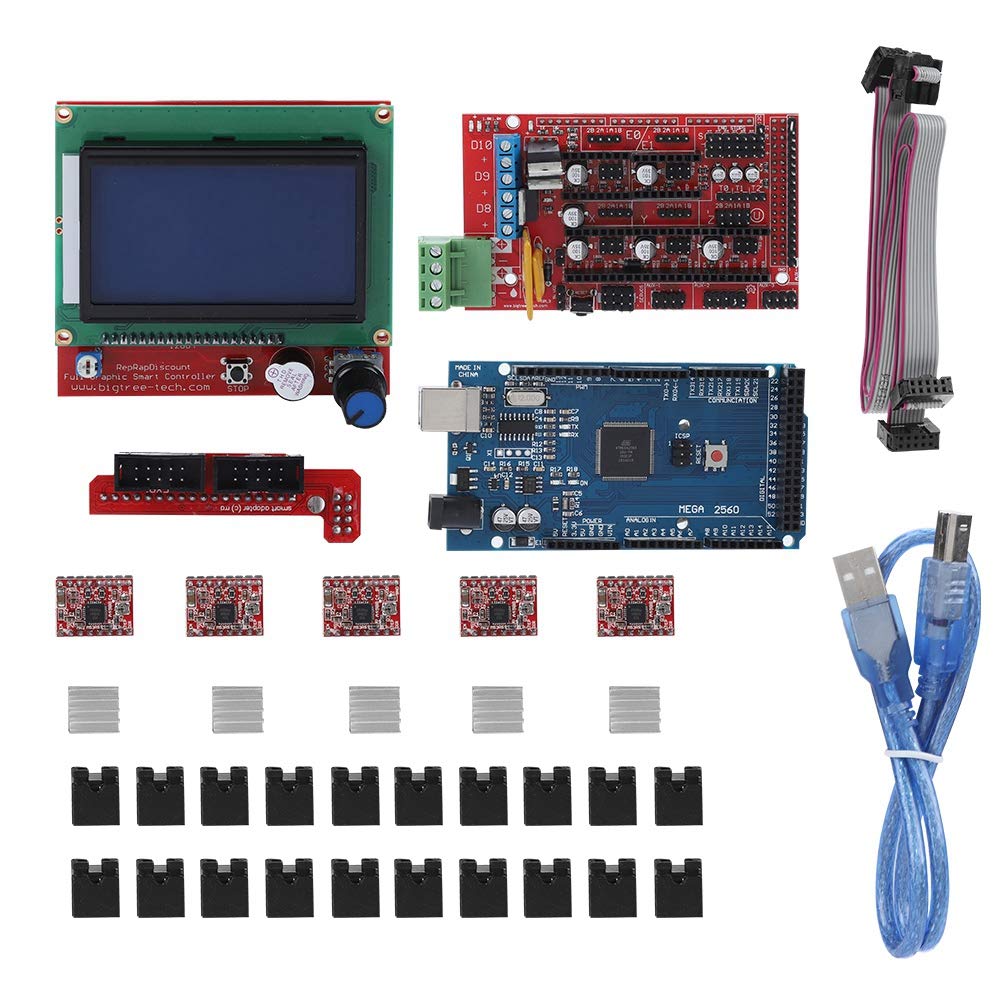 Amazon Com Fo Sa 3d Printer Motherboard Suite 3d Printer Control Panel Suite Motherboard Ramps 1 4 Shield Circuit Board Stepper Motor Lcd For Arduino Repr Electronics
