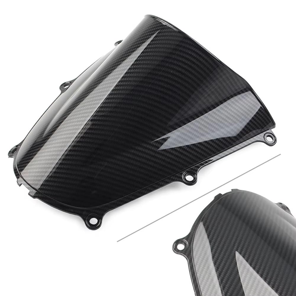 Parabrezza Moto Parabrezza A Doppia Bolla In Fibra Di Carbonio ABS Per Moto Per CBR600RR 2005-2006, Nero Paravento Per Moto