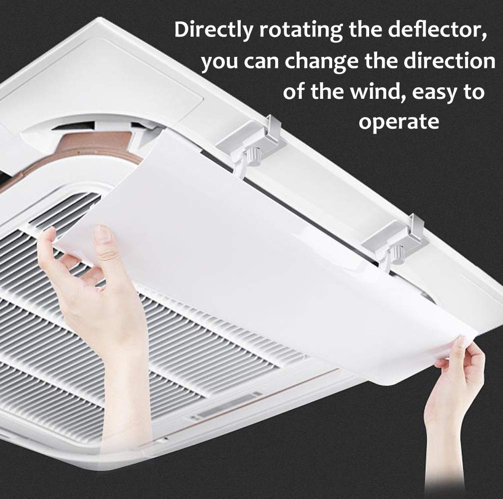 Deflettore del Climatizzatore per Aria Condizionata Centralizzata a Soffitto Impedisce Soffio Diretto di Aria Fredda Angolo Regolabile Adatto a Tutte le Stagioni Acciaio Plastico(Pezzo Singolo)(60cm)