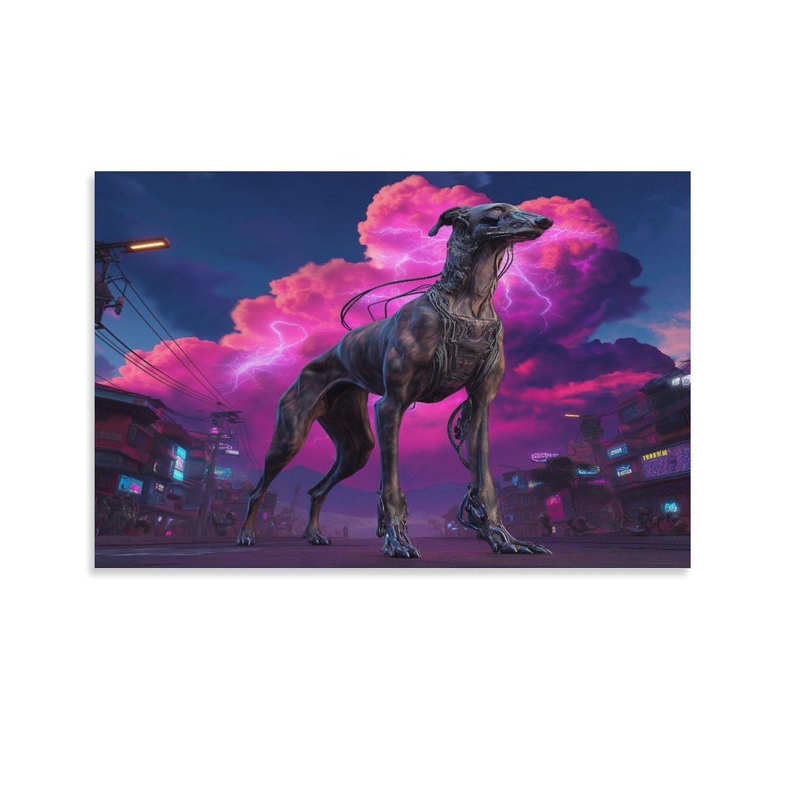 RIAVBAODG Brindle Greyhound Poster Artwork Dog Giclee Canvas Prints Modern Canvas Wall Art Picture Wall Hanging for Living Room Home Decorations 08x12inch(20x30cm)