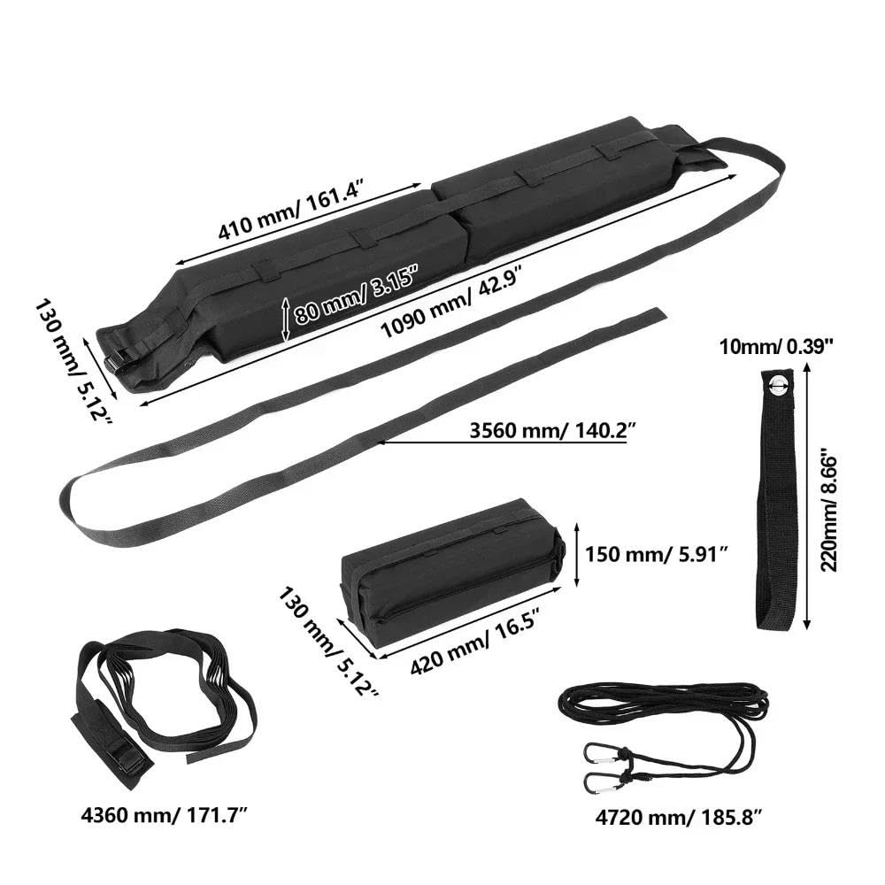 Universal-Dach-Softrack-Pads Für Kajak/Sup/Paddleboard/Kanu/Snowboard/Windsurfen Auto-Surfbrett-Gepäckträger Gepäckhalter
