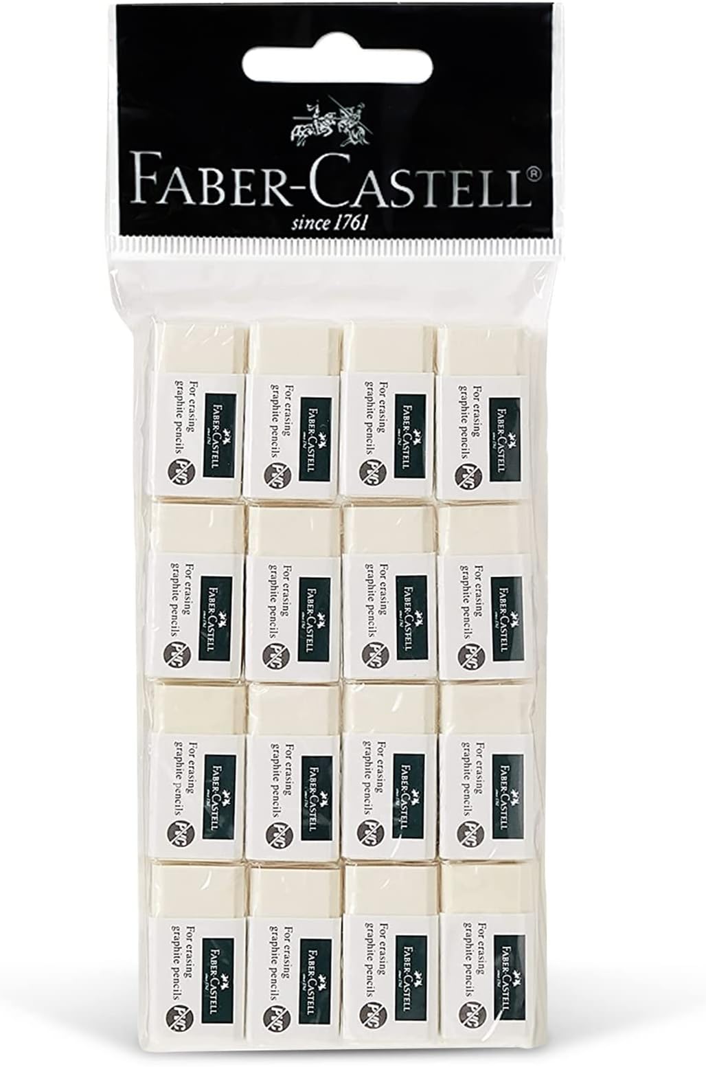 FABER-CASTELL PVC-FREE ERASER 16PC