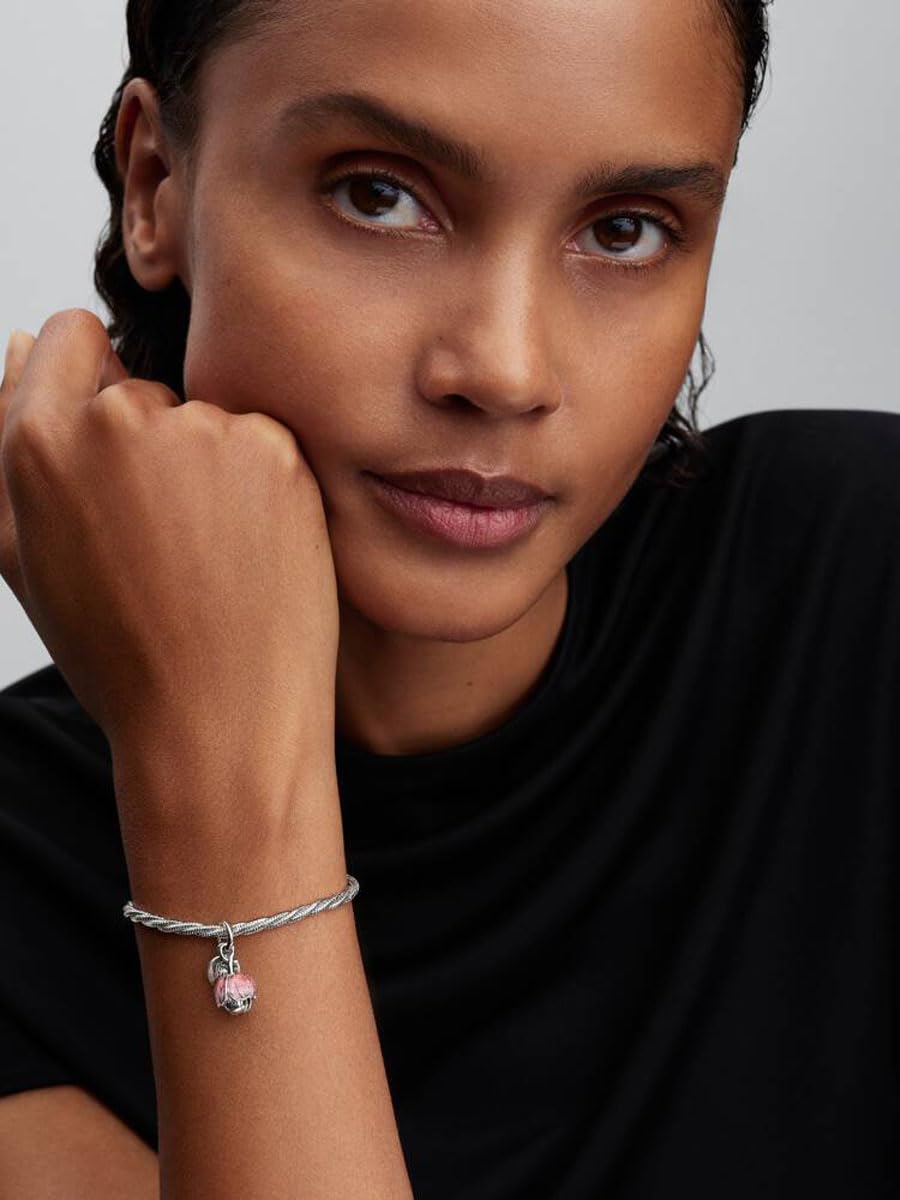 PANDORA Two-Tone Blooming Flower Dangle Charm 764453C01 Charm Anhänger