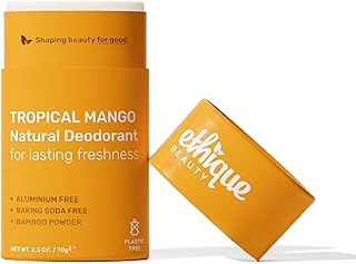 Ethique Beauty Tropical Mango Deodorant Stick for Men & Women - Aluminum-Free, Plastic-Free, Vegan, Cruelty-Free, Eco-Friendly, 2.5 oz
