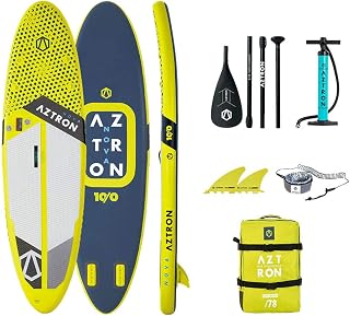Aztron Nova SUP Paddle Board - Inflatable Stand Up Paddleboards with Air Pump, Repair Kit, Bag, Safety Leash, Side Handles, Double Fin