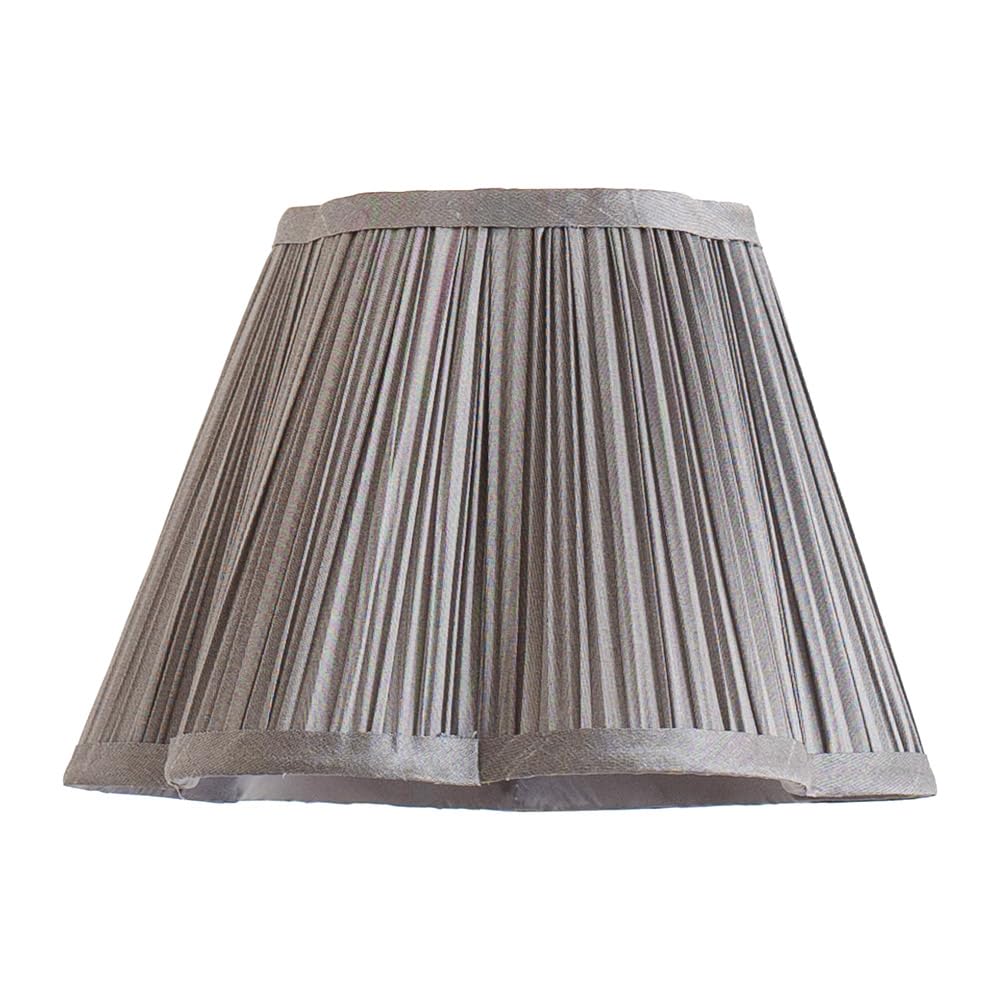 Valuelights Loralei Dark Grey Small Pleated Faux Silk Scalloped Easy Fit Lamp Shade (D)25.5Cm from B&Q
