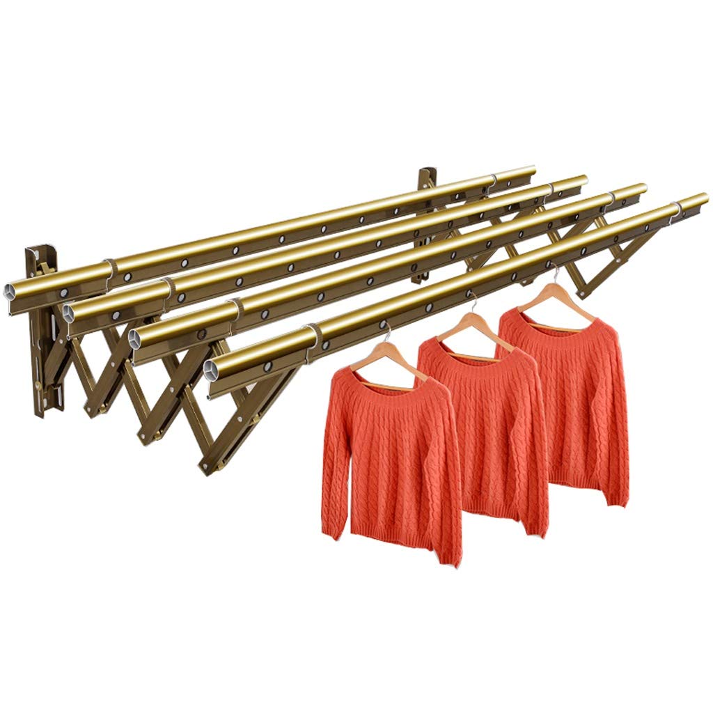 asdchZen Airer Clothes Drying Rack Extendable Foldable Clothes Airer Drying Rack Wall Mounted Dryer Towel Rail Clotheshorse Space Saving Bathroom Balcony Backyard Protable Star O3,4 rails