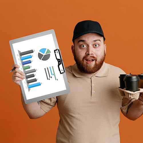 Miniatura 3 de Portapapeles de metal con soporte para bolígrafo, tamaño cartaA4 (8.5 x 11), portapapeles horizontales de acero inoxidable 304, tableros de clip de