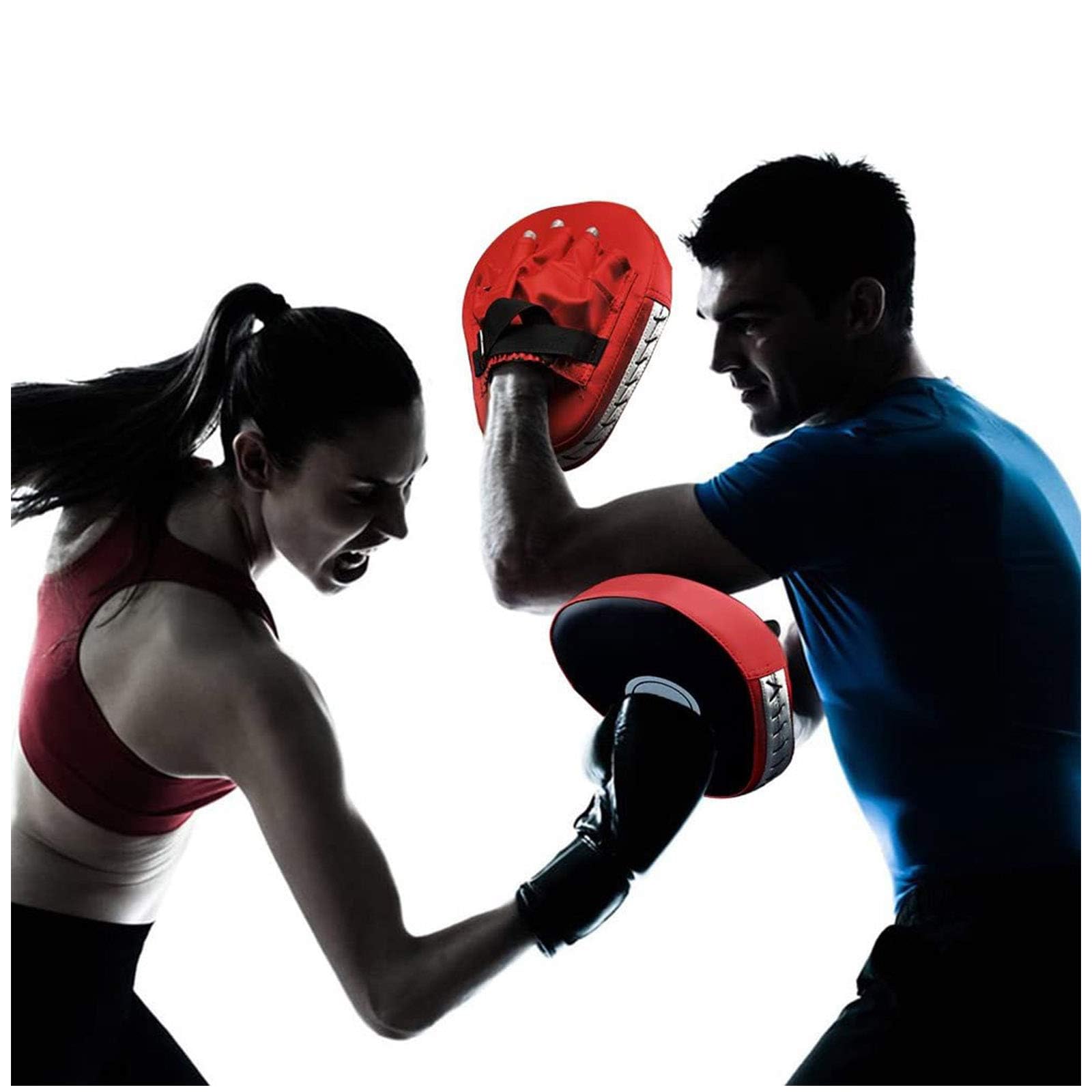 Boxing Mitt Pads, 1 Coppia Paracolpi Boxe Colpitori Boxe MMA Kickboxing Coppia Scudo Sciopero Curvo Kick Pad per Boxe er Arti Marziali Allenamento