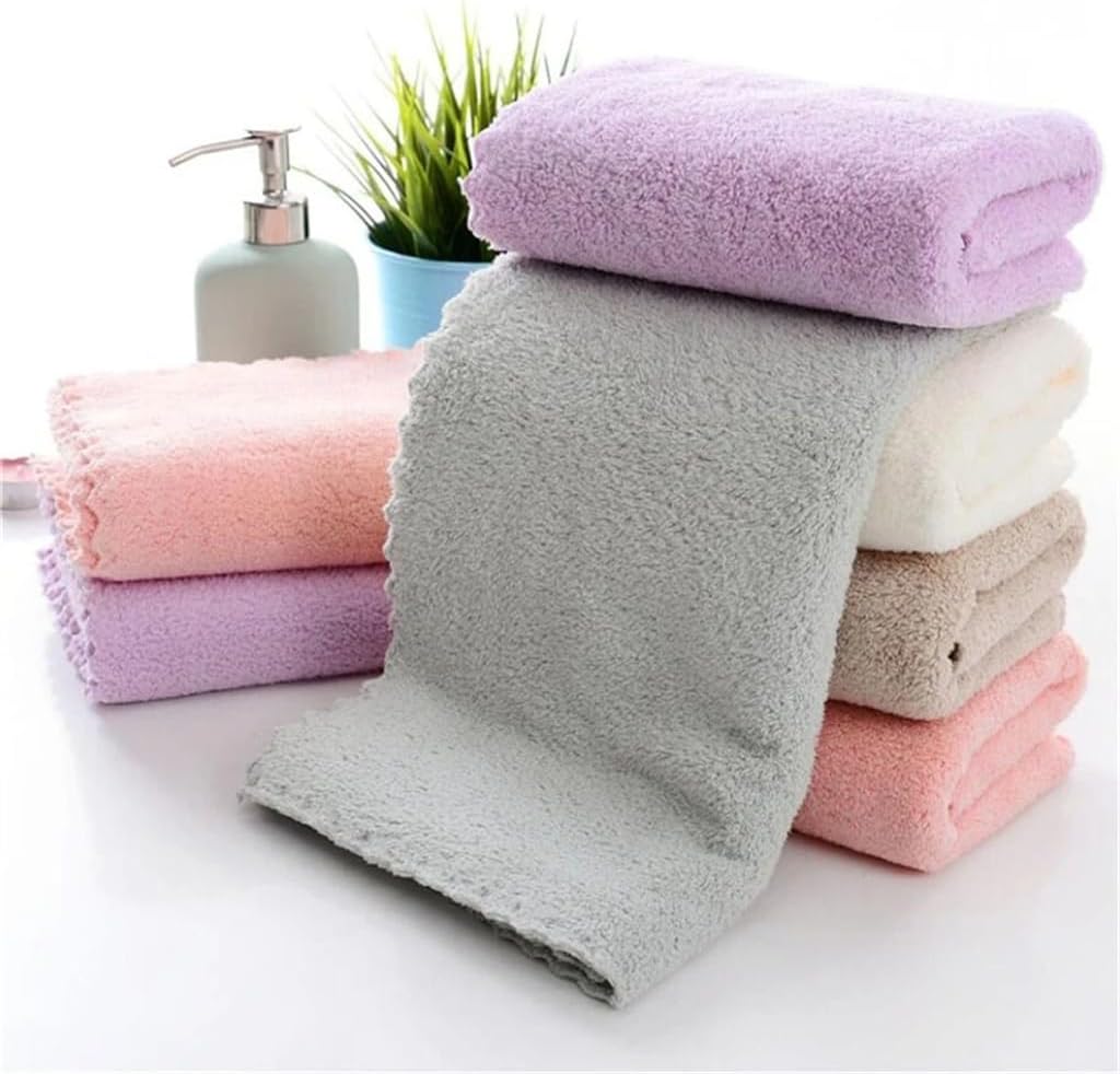 JSEIAJB Soft Bath Towel Washing Clean Swimming Bath Tool Dry Hair Suction Water Sided Coral Velvet Microfibre
