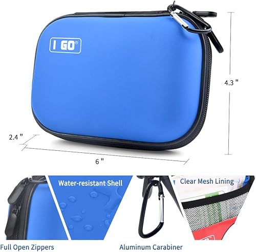 Miniatura 2 de I GO Kit de primeros auxilios compacto de 85 piezas, pequeño kit de supervivencia de emergencia personal para viajes, senderismo, camping,