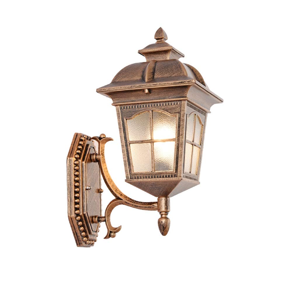 OZBMA Wall Mounted Light European Style Outdoor Lamp Waterproof Spotlights American Modern Simple Aisle Lights Creative Sconce Stair Nordic Garden Reading (Bronze A)