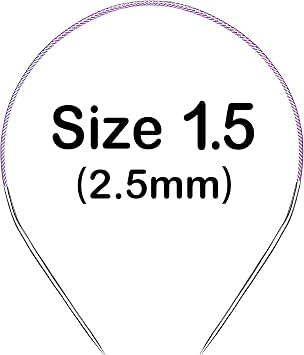 Circular Knitting Needles Size 1.5 24 inch Metal Round Knitting Needles