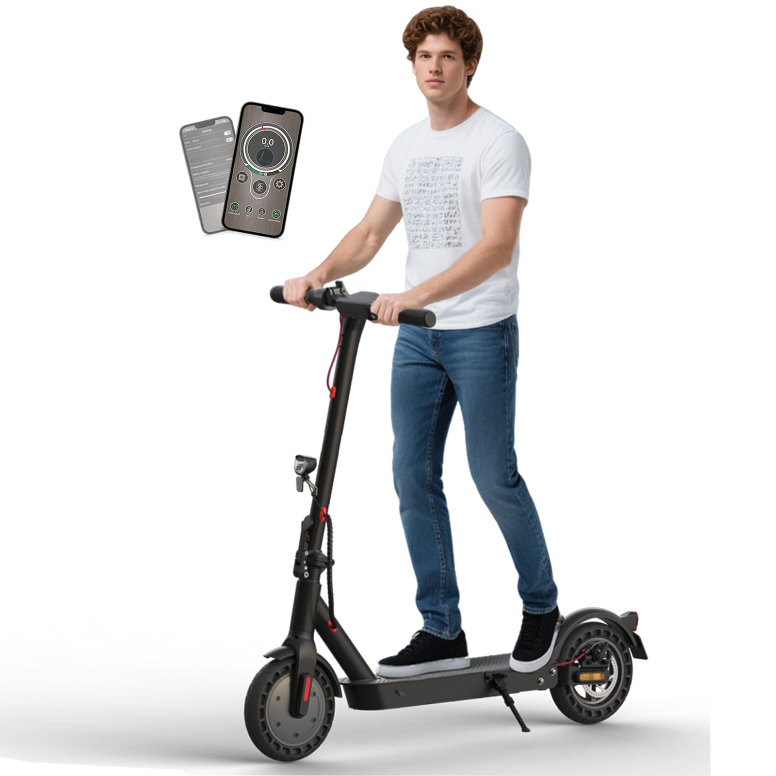 E Scooter mit Straßenzulassung Max 40 km Reichweite,10 Zoll Elektroroller mit Wabenreifen Duales Bremssystem und Doppelfederung 20km/h,Elektro Scooter bis 120kg für Herren Damen