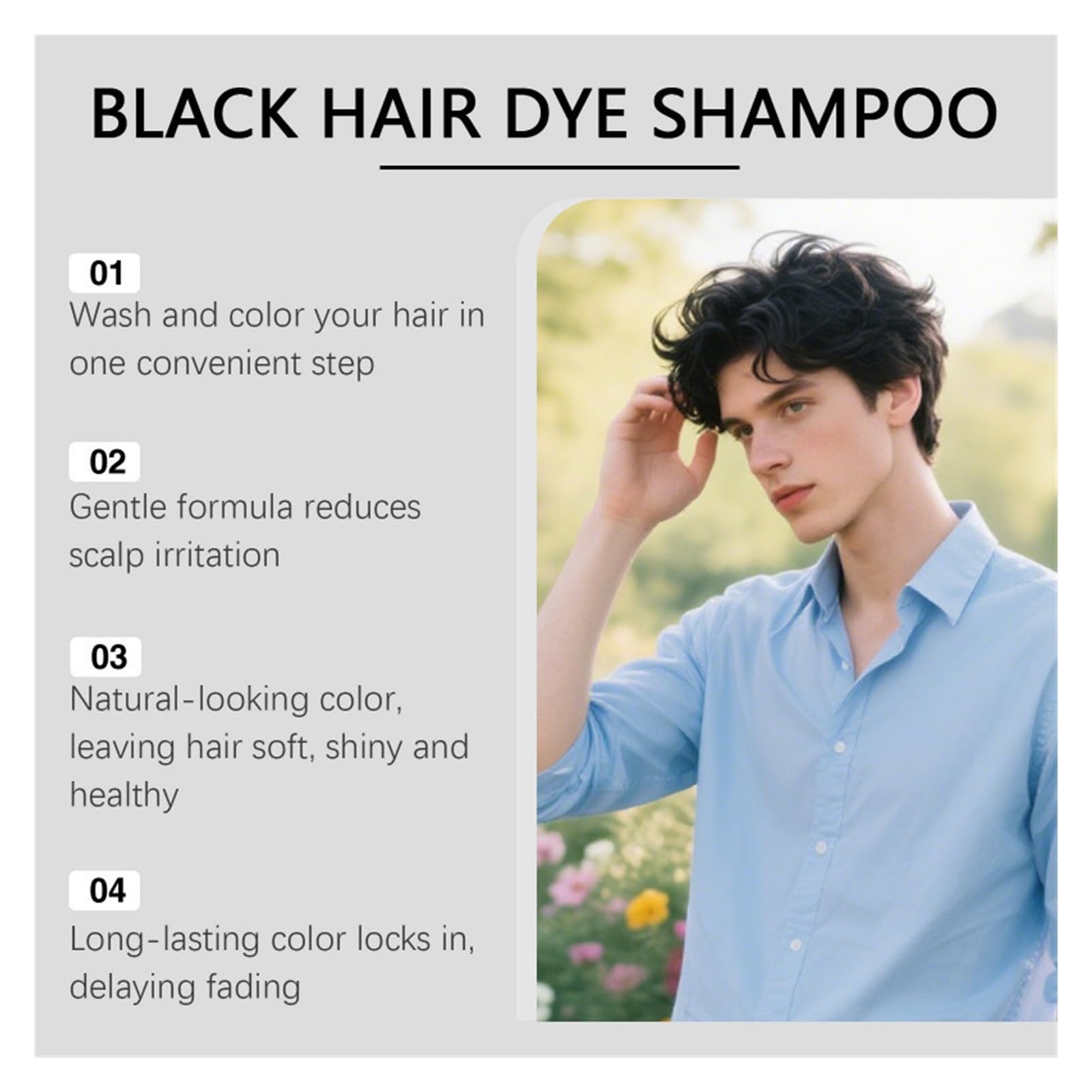Herren-Haarfärbeshampoo Schwarz
