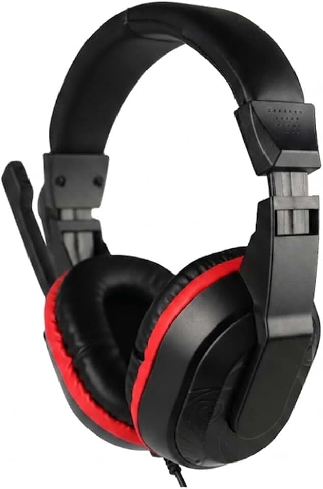 Headset Gamer EG308 Starter, Preto e Vermelho, Driver 40mm, Microfone Omnidirecional, Cabo 1,8m, Conexão P2 3,5mm